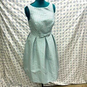 Modcloth Liza Lux Pleated Fit and Flare Brocade Floral Dress with Bow